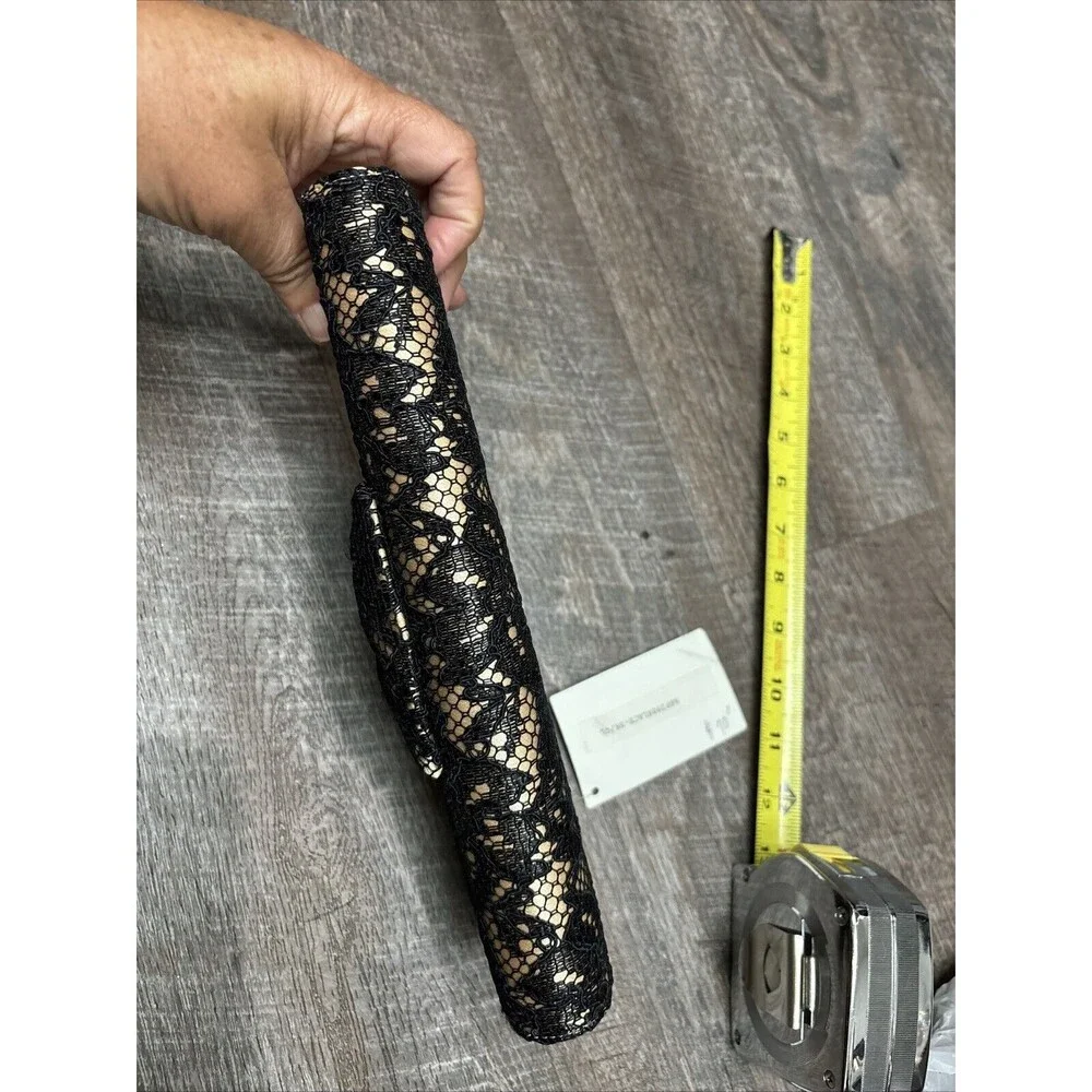 Aspects New York Lisette Black Lace Clutch Purse Zip Lined NEW Rhinestones
